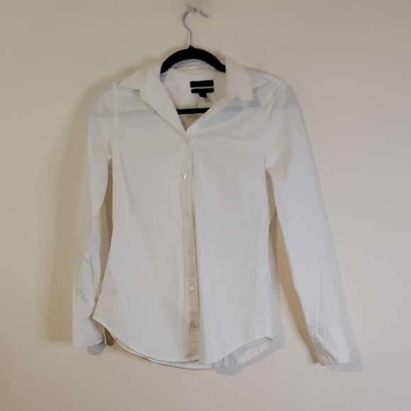 J. Crew Tops - J. Crew White Blouse with Black Labels NWOT
